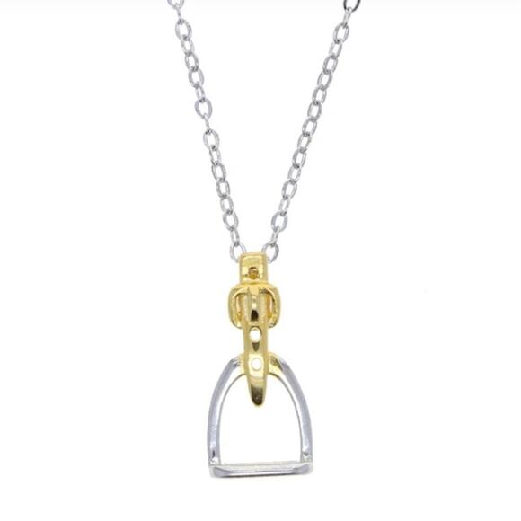 Sterling Silver Stirrup Pendant Necklace, Horse bit, Snaffle, D R… - Picture 8 of 11